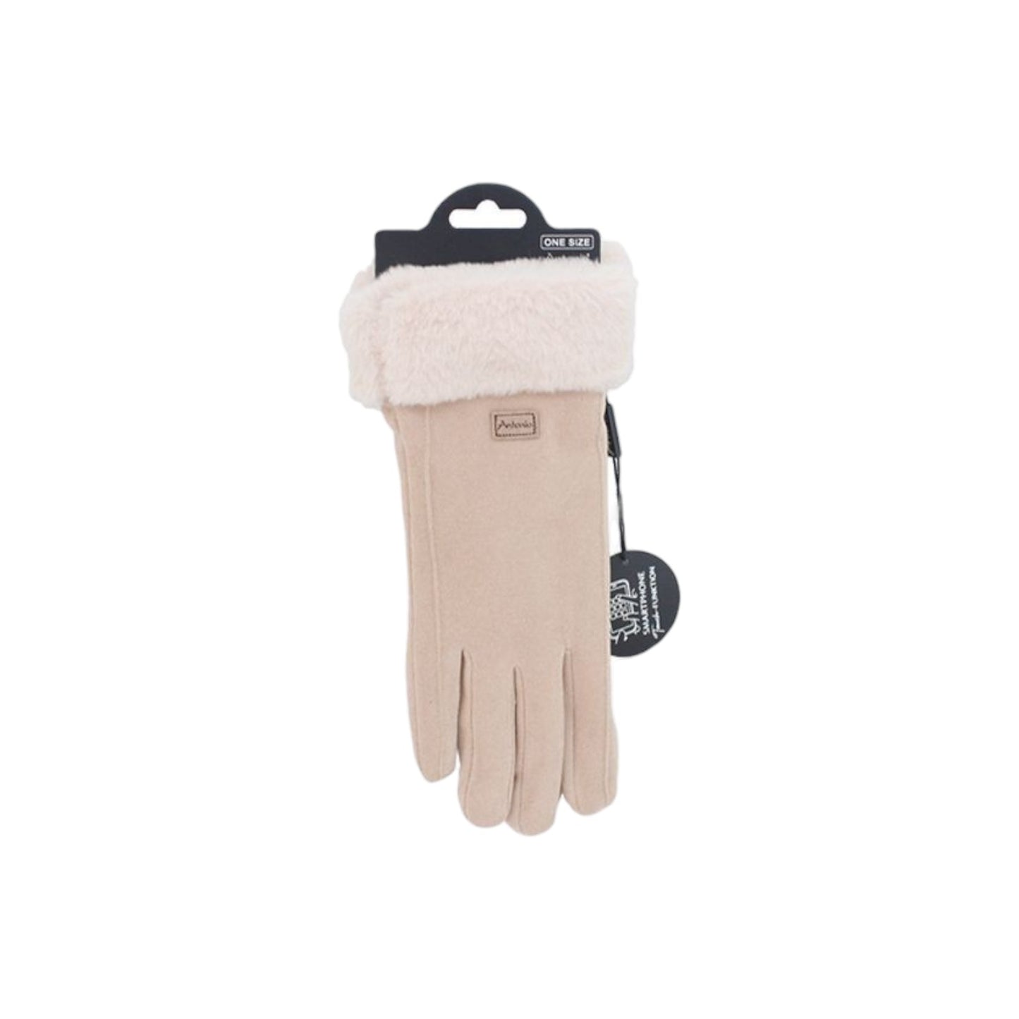 Damen Handschuhe gefüttert » Damenhandschuhe mit Touchfunktion » Winterhandschuhe mit Kunstpelz » Wildlederoptik "NY Style" Suede mit Fell