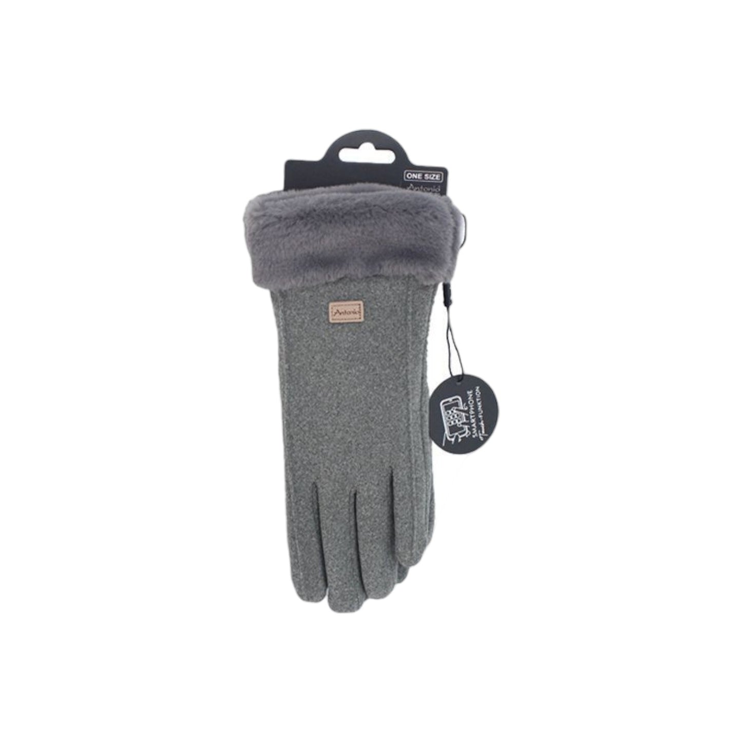 Damen Handschuhe gefüttert » Damenhandschuhe mit Touchfunktion » Winterhandschuhe mit Kunstpelz » Wildlederoptik "NY Style" Suede mit Fell