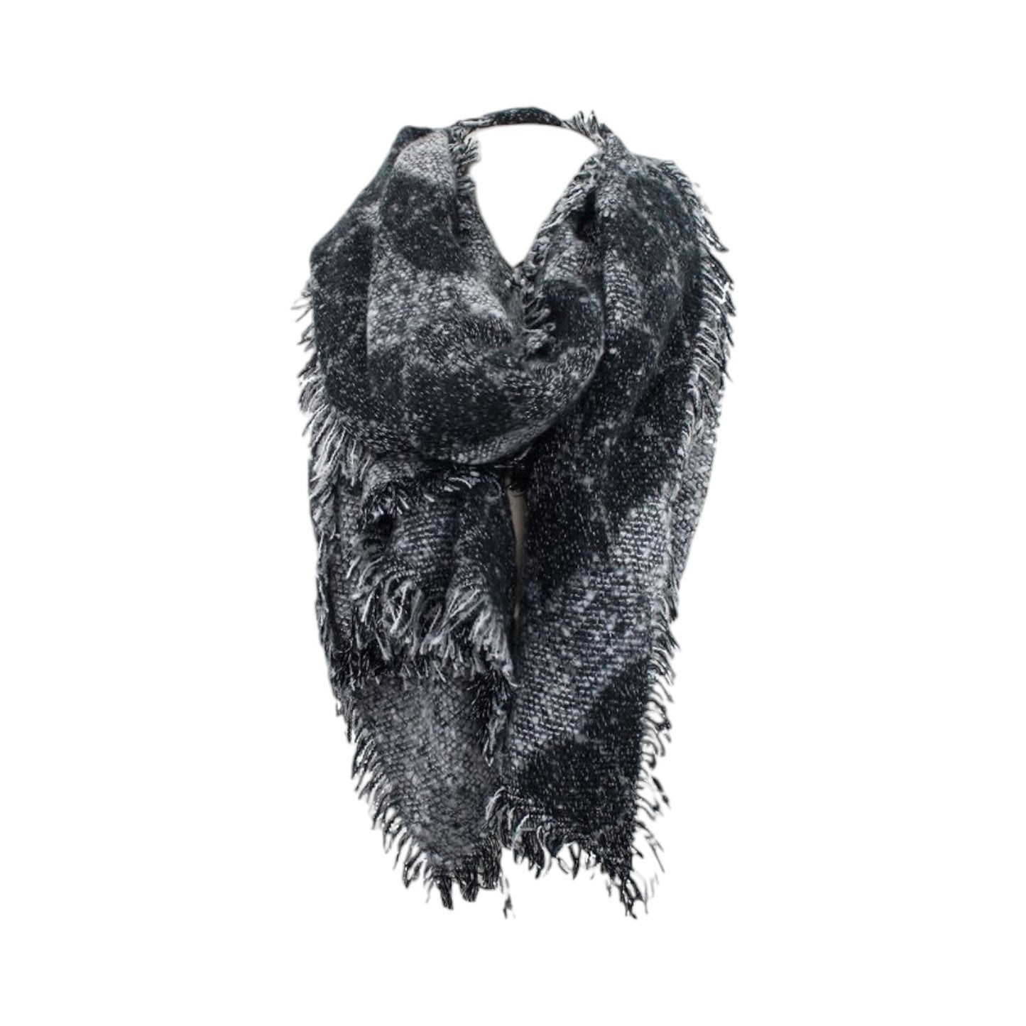 Winter Damen Schal » Winterschal High Volume » Damenschal Lurex » Fransenschal mit Drachenhaut Optik