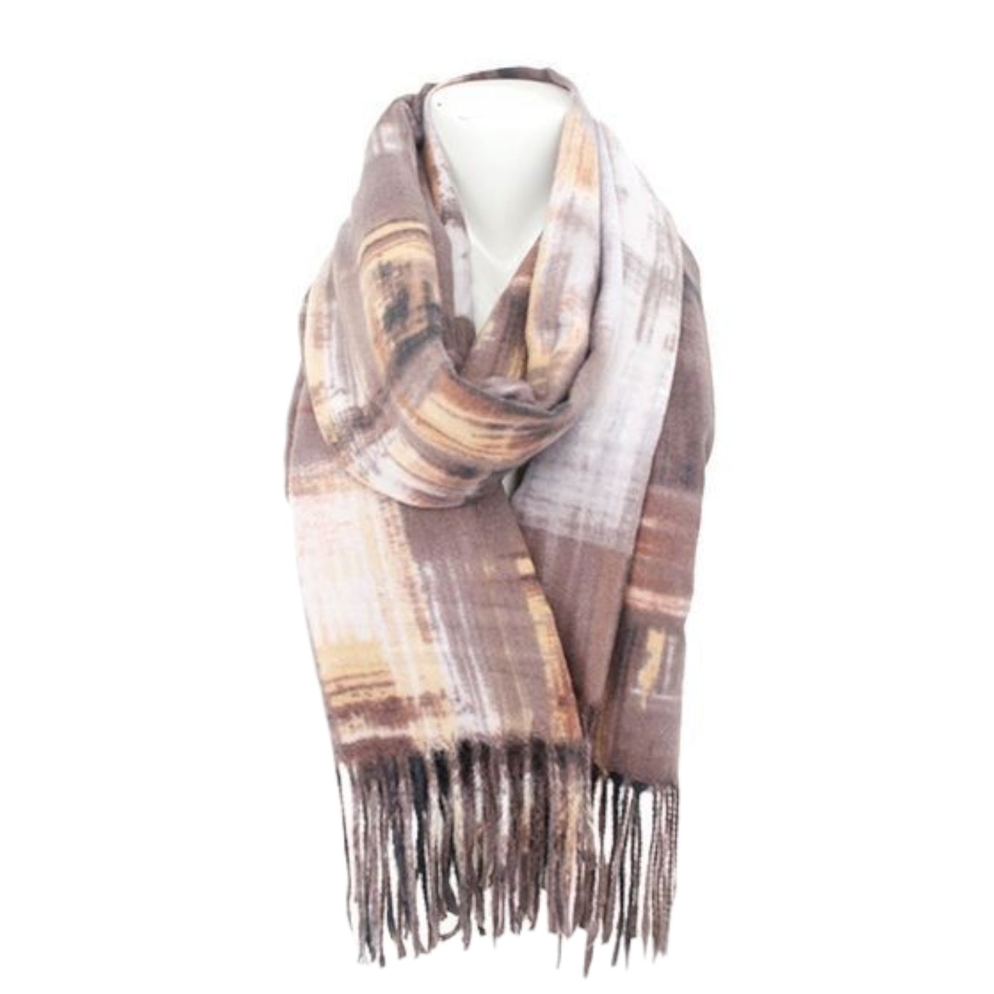 Winter Damen Schal Soft Cashmera » Winterschal Picasso » Fransenschal » Damenschal 180 x 70 cm