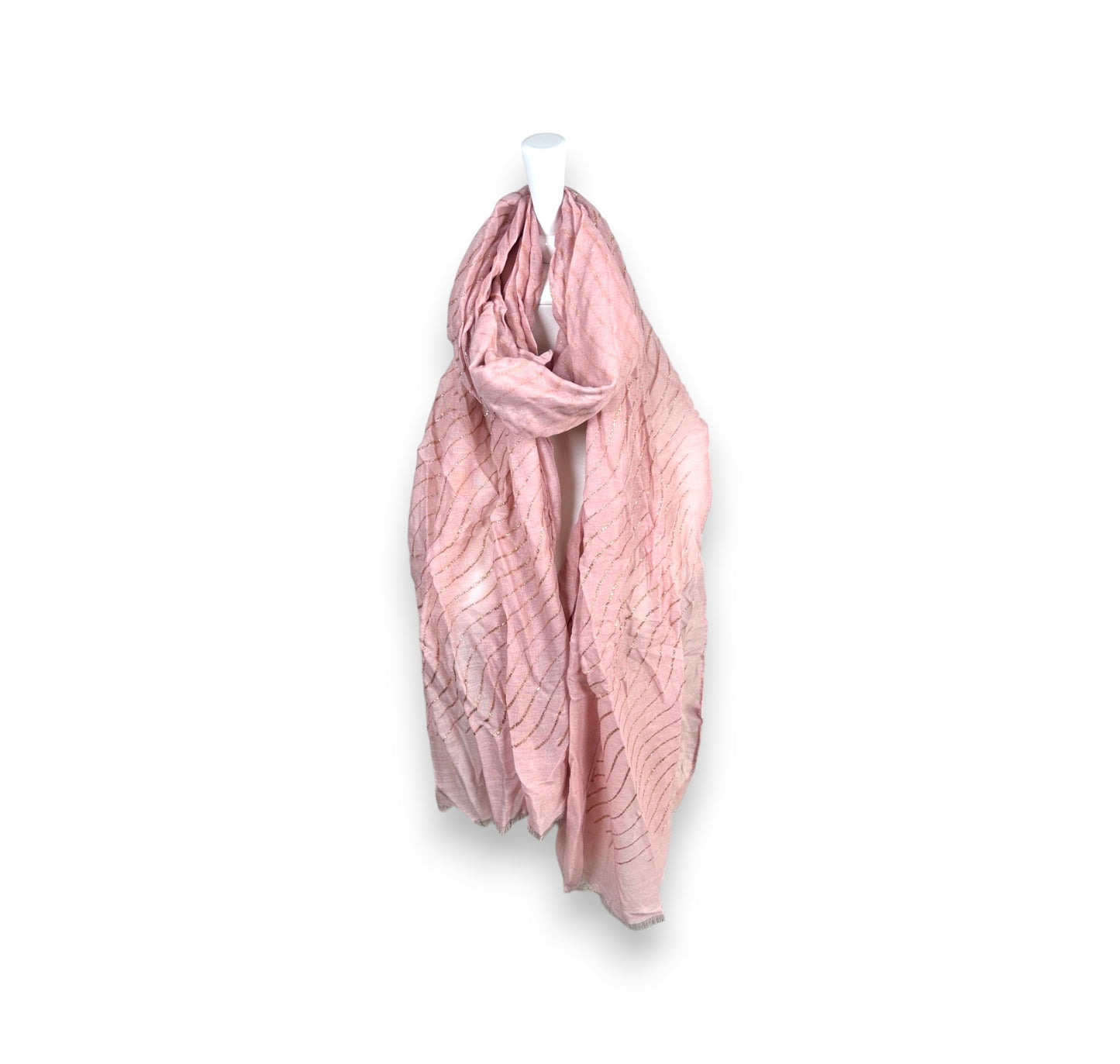 Damen Sommer Schal Glitzer Linien » leichtes Halstuch 180 x 70 cm » Sommerschal mit Glitzerstreifen » weich & dünn