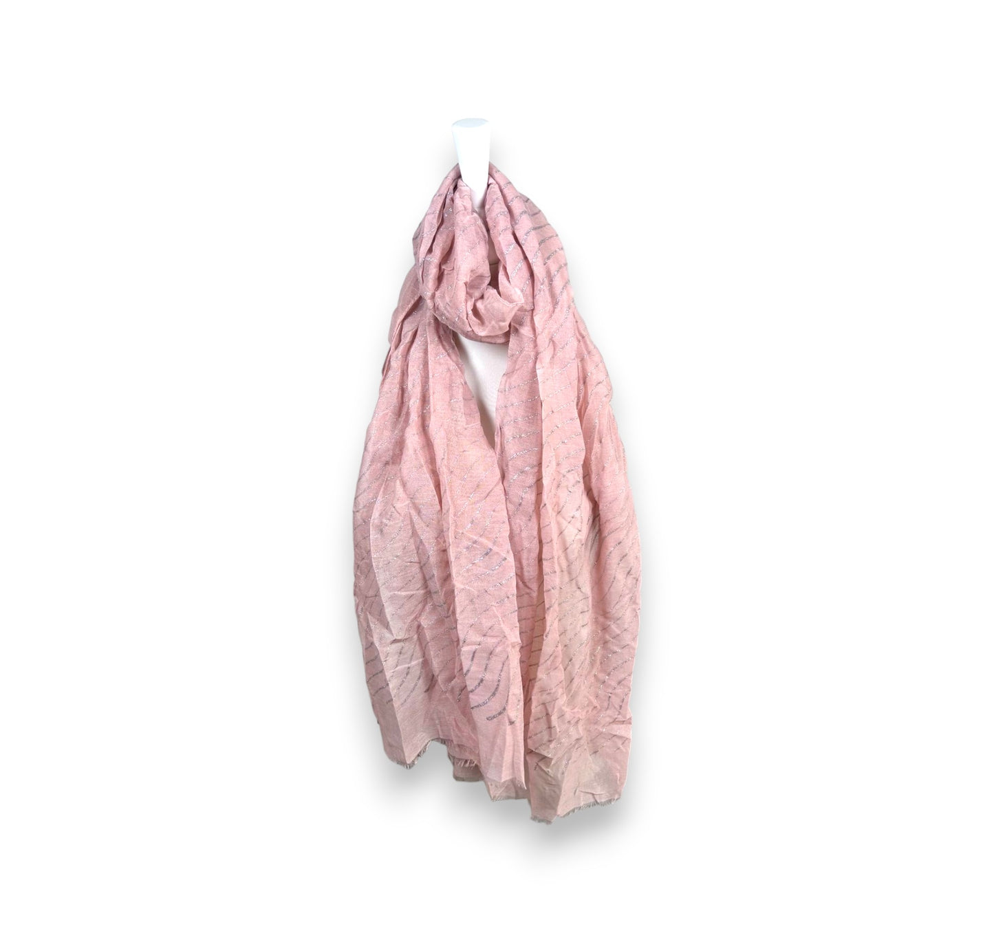 Damen Sommer Schal Glitzer Linien » leichtes Halstuch 180 x 70 cm » Sommerschal mit Glitzerstreifen » weich & dünn