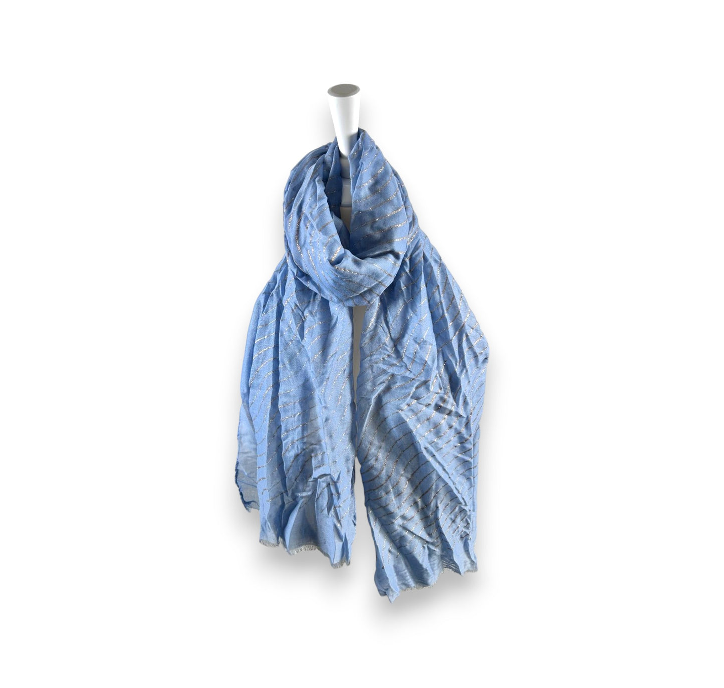Damen Sommer Schal Glitzer Linien » leichtes Halstuch 180 x 70 cm » Sommerschal mit Glitzerstreifen » weich & dünn