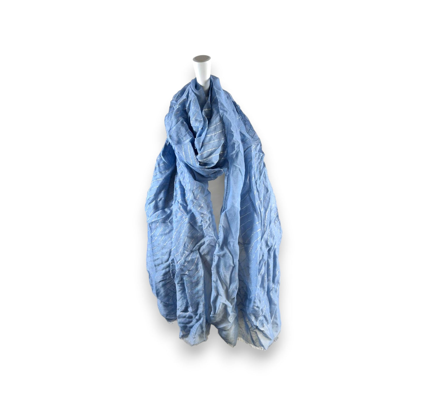 Damen Sommer Schal Glitzer Linien » leichtes Halstuch 180 x 70 cm » Sommerschal mit Glitzerstreifen » weich & dünn