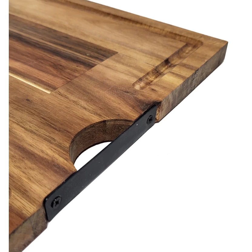 Premium Schneidebrett aus Akazienholz » Küchenbrett 30 x 40 x 1,5 cm » Grill Holzbrett mit Saftrille » Servierbrett & Tranchierbrett