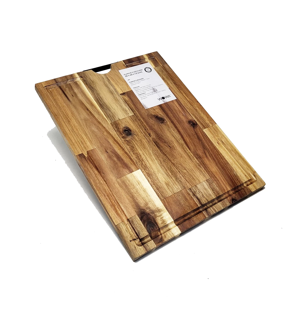 Premium Schneidebrett aus Akazienholz » Küchenbrett 30 x 40 x 1,5 cm » Grill Holzbrett mit Saftrille » Servierbrett & Tranchierbrett