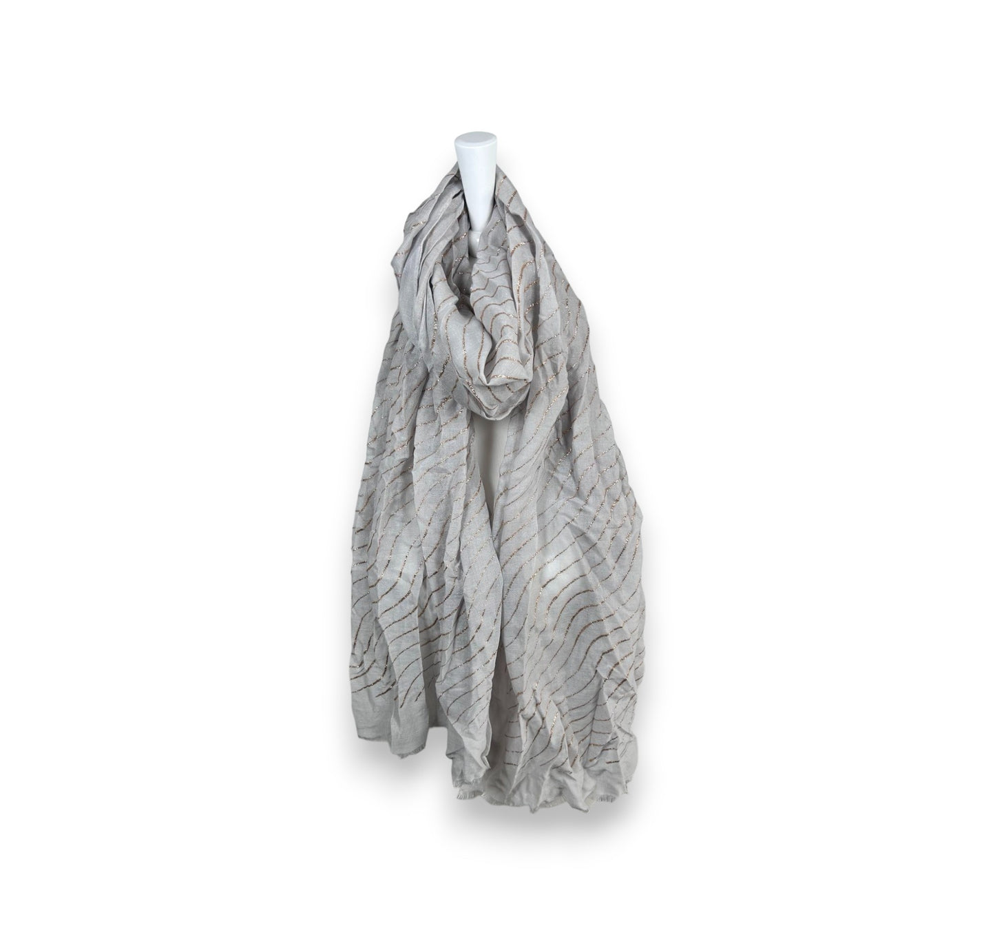 Damen Sommer Schal Glitzer Linien » leichtes Halstuch 180 x 70 cm » Sommerschal mit Glitzerstreifen » weich & dünn
