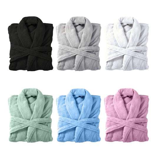 Bademantel flauschig » Saunamantel in Teddy-Plüsch Qualität » leichter/dünner Morgenmantel 100 cm lang » unisex