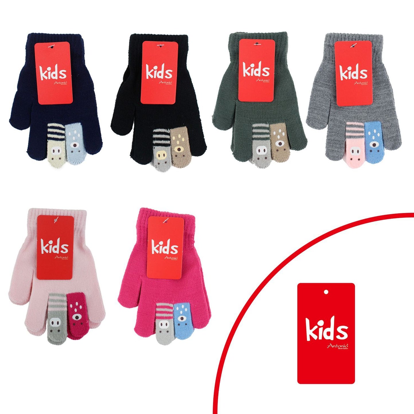 Kinder Winter Handschuhe » Kinderhandschuhe mit Tier Fingern » Fingerhandschuhe » teilweise mit Teddyfutter