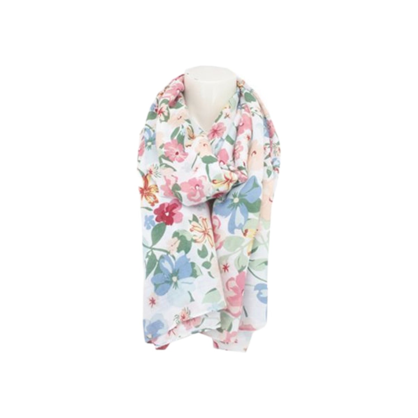 Sommer Damen Schal Blumen » leichter Sommerschal 180 x 80 cm » Halstuch mit Blumenmuster » Damenschal weich & dünn
