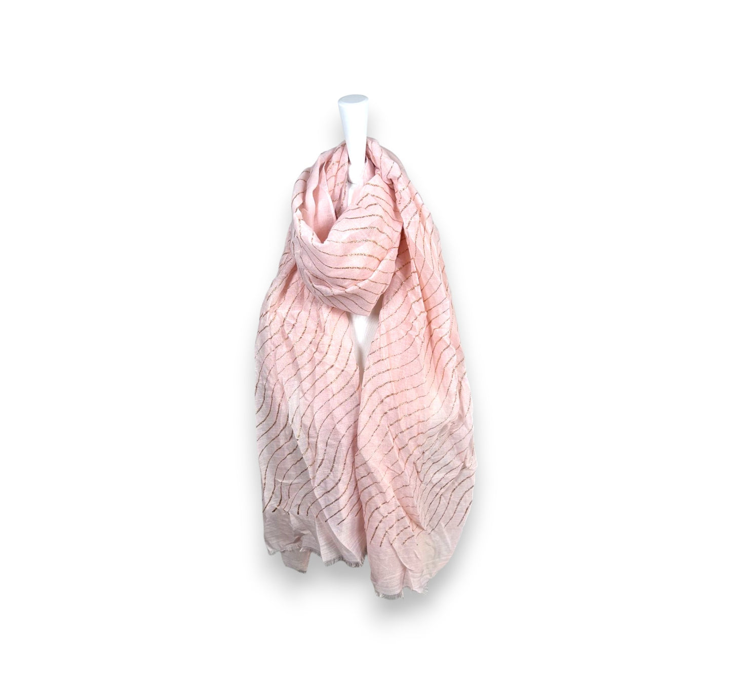 Damen Sommer Schal Glitzer Linien » leichtes Halstuch 180 x 70 cm » Sommerschal mit Glitzerstreifen » weich & dünn
