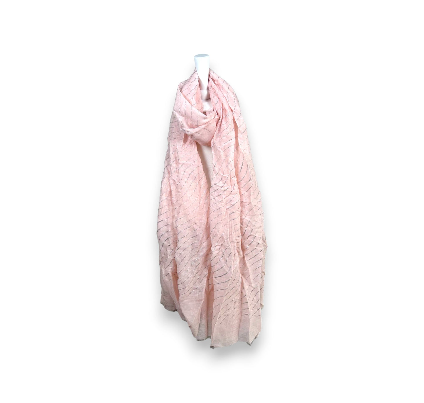 Damen Sommer Schal Glitzer Linien » leichtes Halstuch 180 x 70 cm » Sommerschal mit Glitzerstreifen » weich & dünn