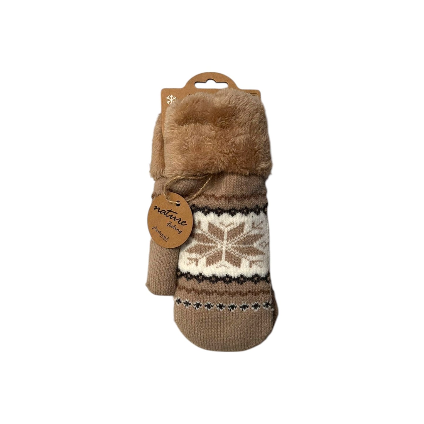 Winter Damen Fäustlinge » Winterfäustlinge Schneeflocke » Damenhandschuhe » warme Strickhandschuhe