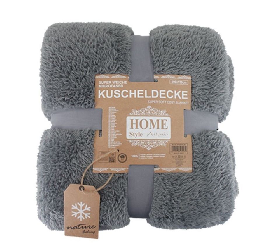 Teddy Kuscheldecke 150 x 200 cm » warme Wohndecke in Kunstfell-Optik | flauschige Mikrofaser Decke
