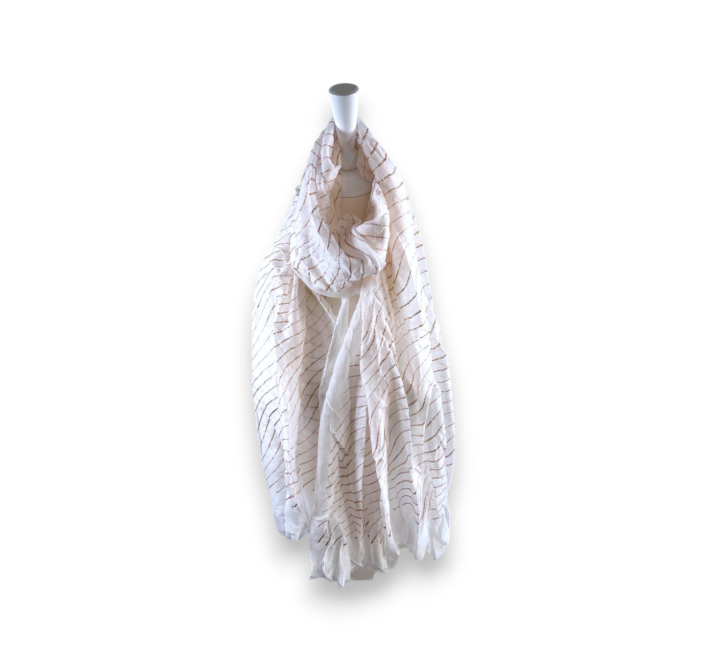 Damen Sommer Schal Glitzer Linien » leichtes Halstuch 180 x 70 cm » Sommerschal mit Glitzerstreifen » weich & dünn