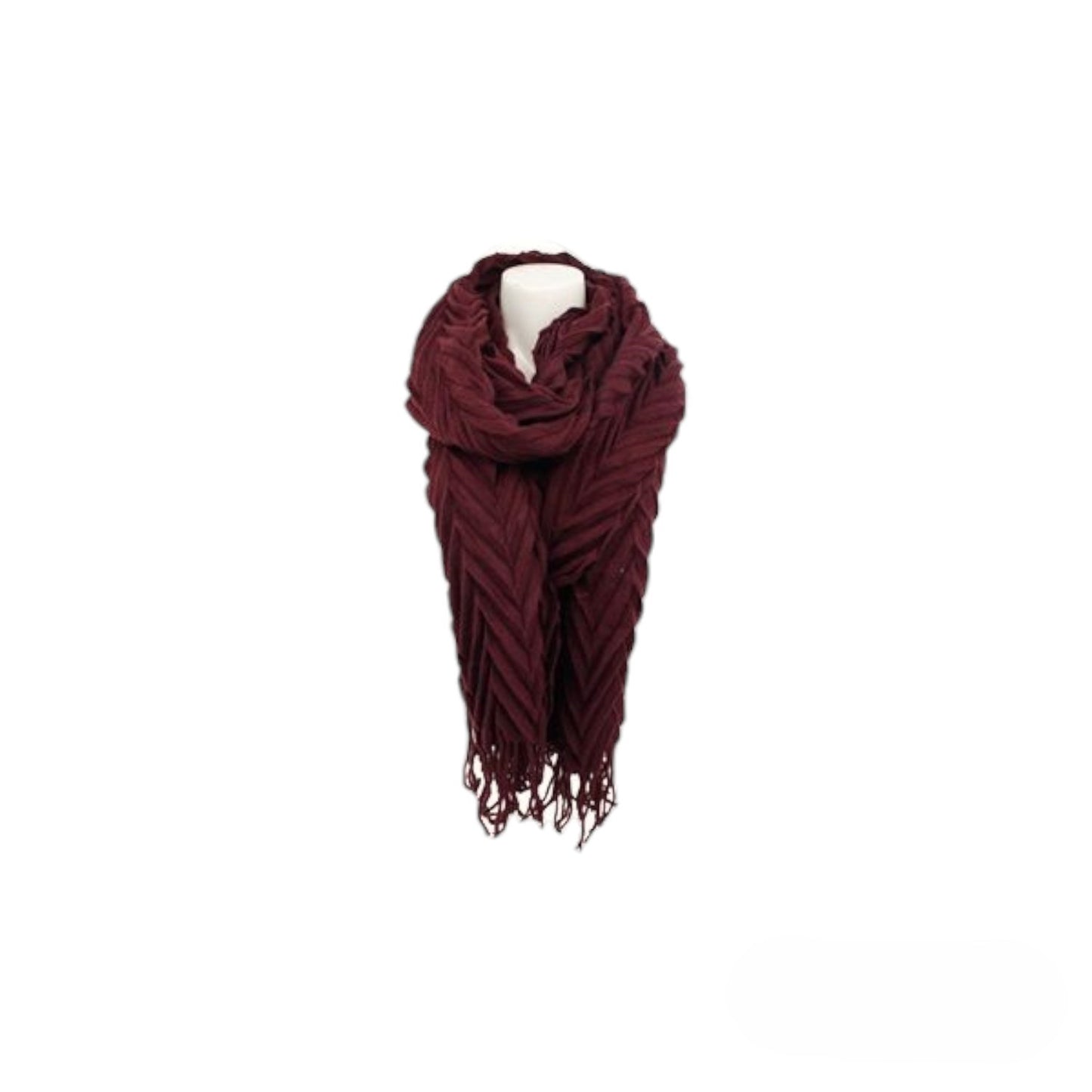 Winter Damen Schal » Fransenschal 220 x 72 cm » Damenschal in Faltenoptik » Winterschal Soft Cashmera Plissee
