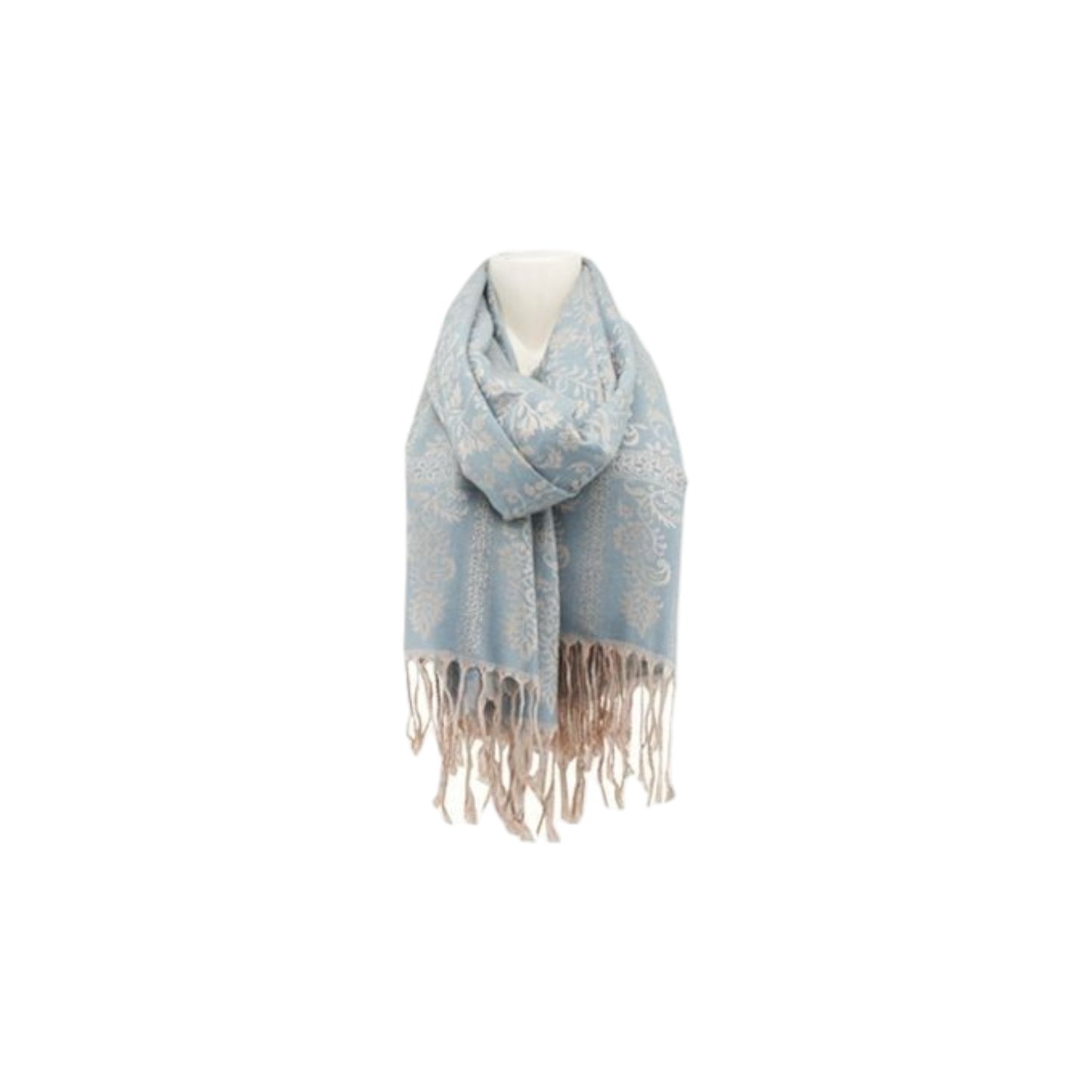 Damen Winter Schal » Winterschal 175 x 70 cm » Fransenschal mit Paisleymuster » Blumen Muster » seidig weich