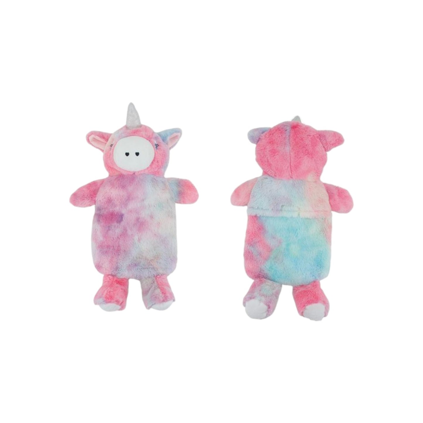 Kinder Wärmflasche 1L mit Tiermotiv » weicher Fell Bezug » Körperwärmer » flauschiges Heizkissen für Kinder