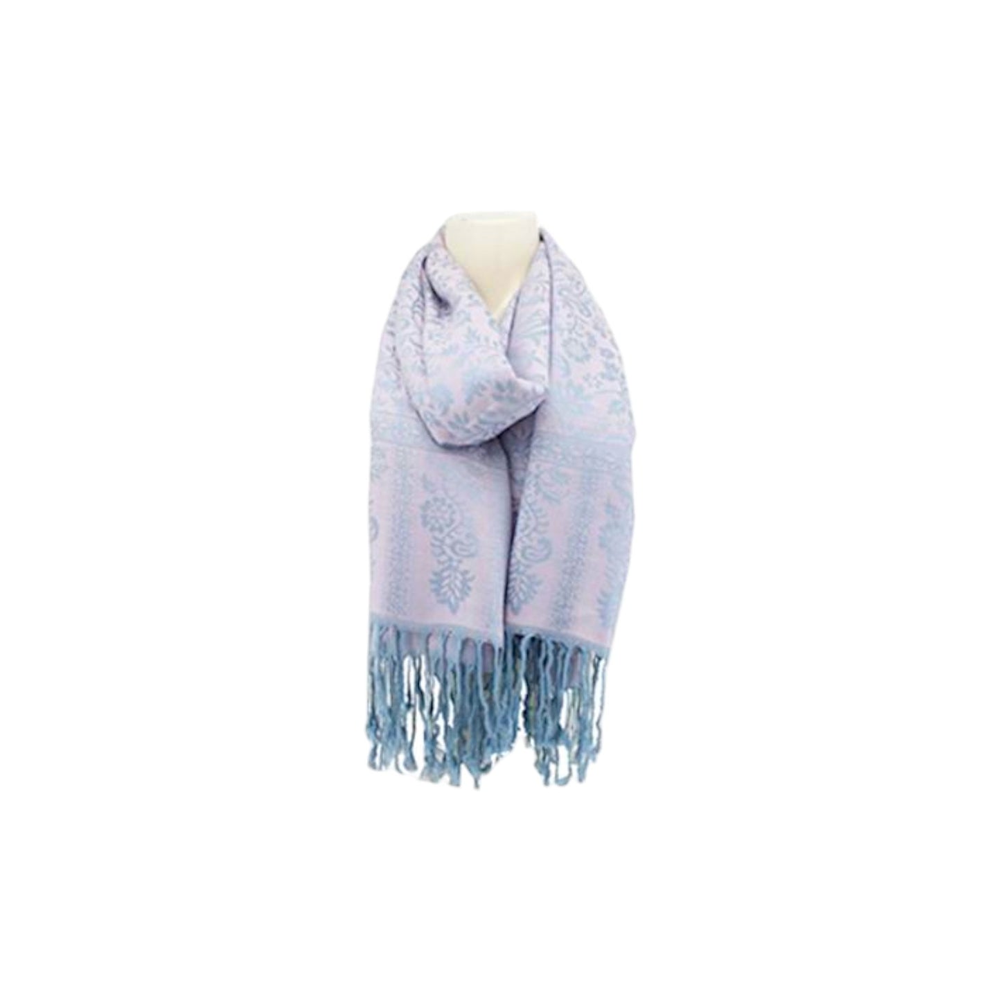 Damen Winter Schal » Winterschal 175 x 70 cm » Fransenschal mit Paisleymuster » Blumen Muster » seidig weich