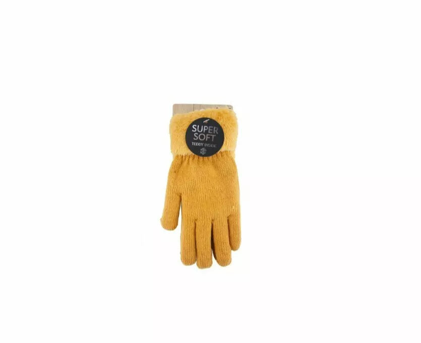 Gefütterte Damen Strickhandschuhe » Teddy Winterhandschuhe » Fingerhandschuhe Super Soft