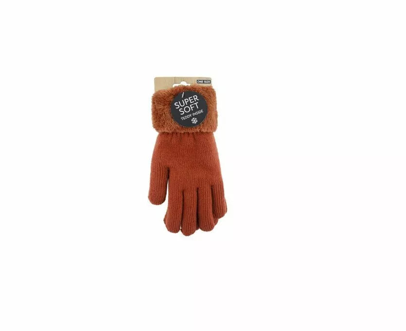 Gefütterte Damen Strickhandschuhe » Teddy Winterhandschuhe » Fingerhandschuhe Super Soft
