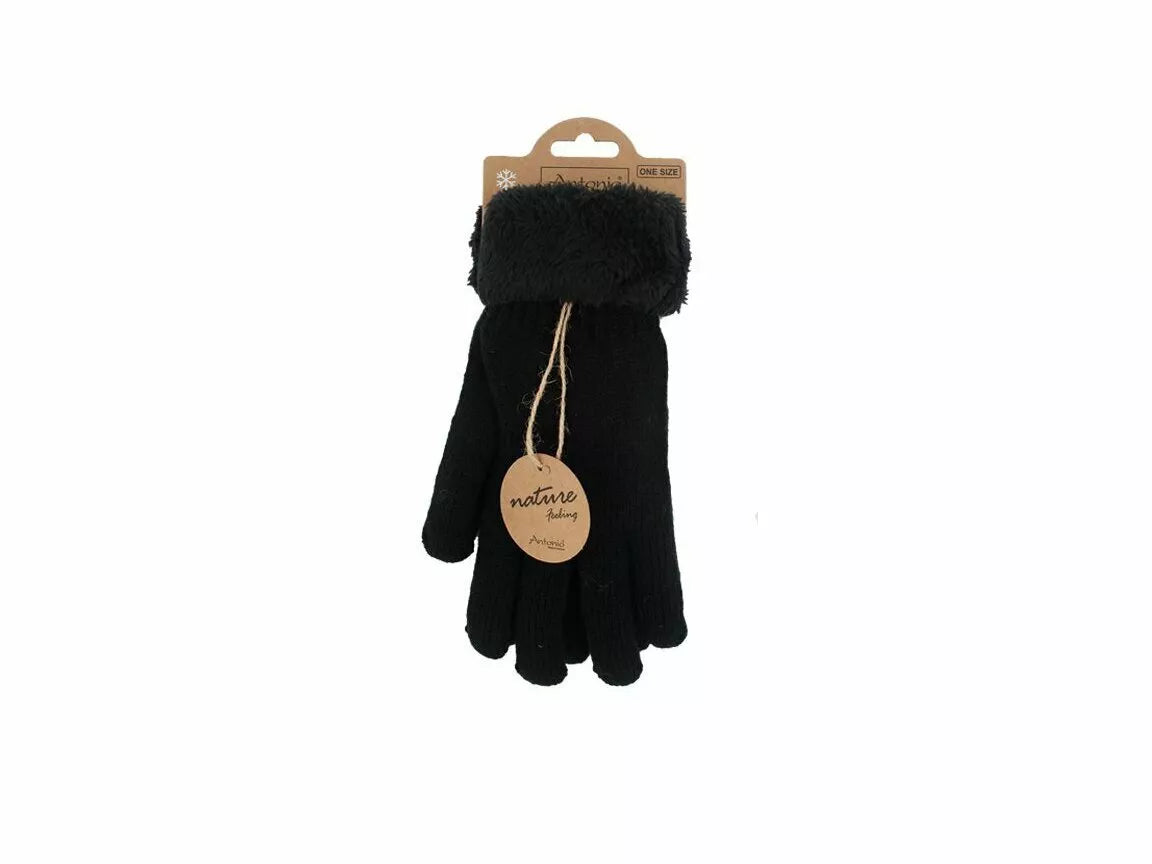 Gefütterte Damen Strickhandschuhe » Teddy Winterhandschuhe » Fingerhandschuhe Super Soft