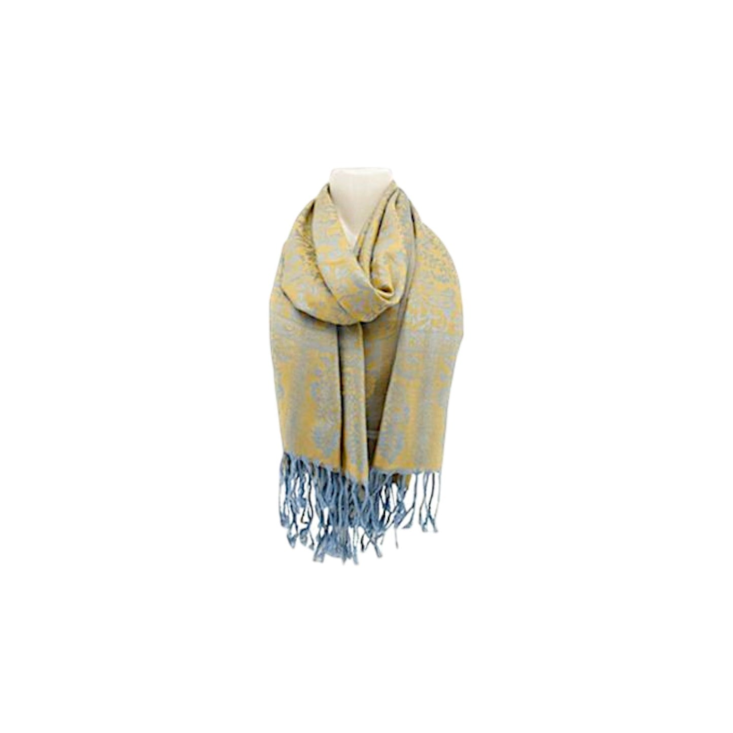 Damen Winter Schal » Winterschal 175 x 70 cm » Fransenschal mit Paisleymuster » Blumen Muster » seidig weich