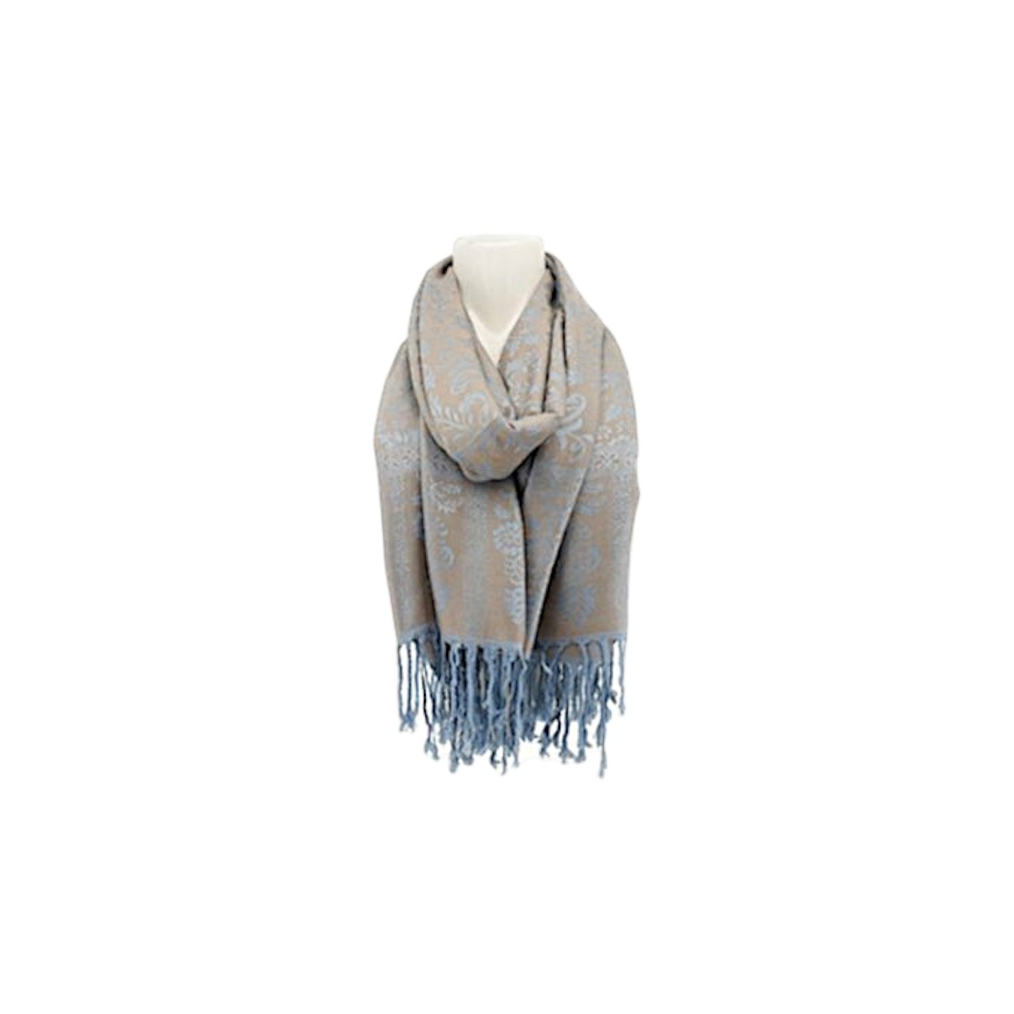 Damen Winter Schal » Winterschal 175 x 70 cm » Fransenschal mit Paisleymuster » Blumen Muster » seidig weich