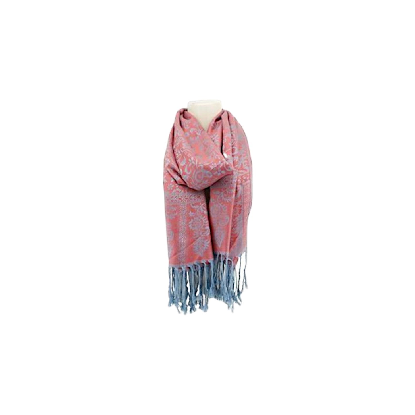 Damen Winter Schal » Winterschal 175 x 70 cm » Fransenschal mit Paisleymuster » Blumen Muster » seidig weich
