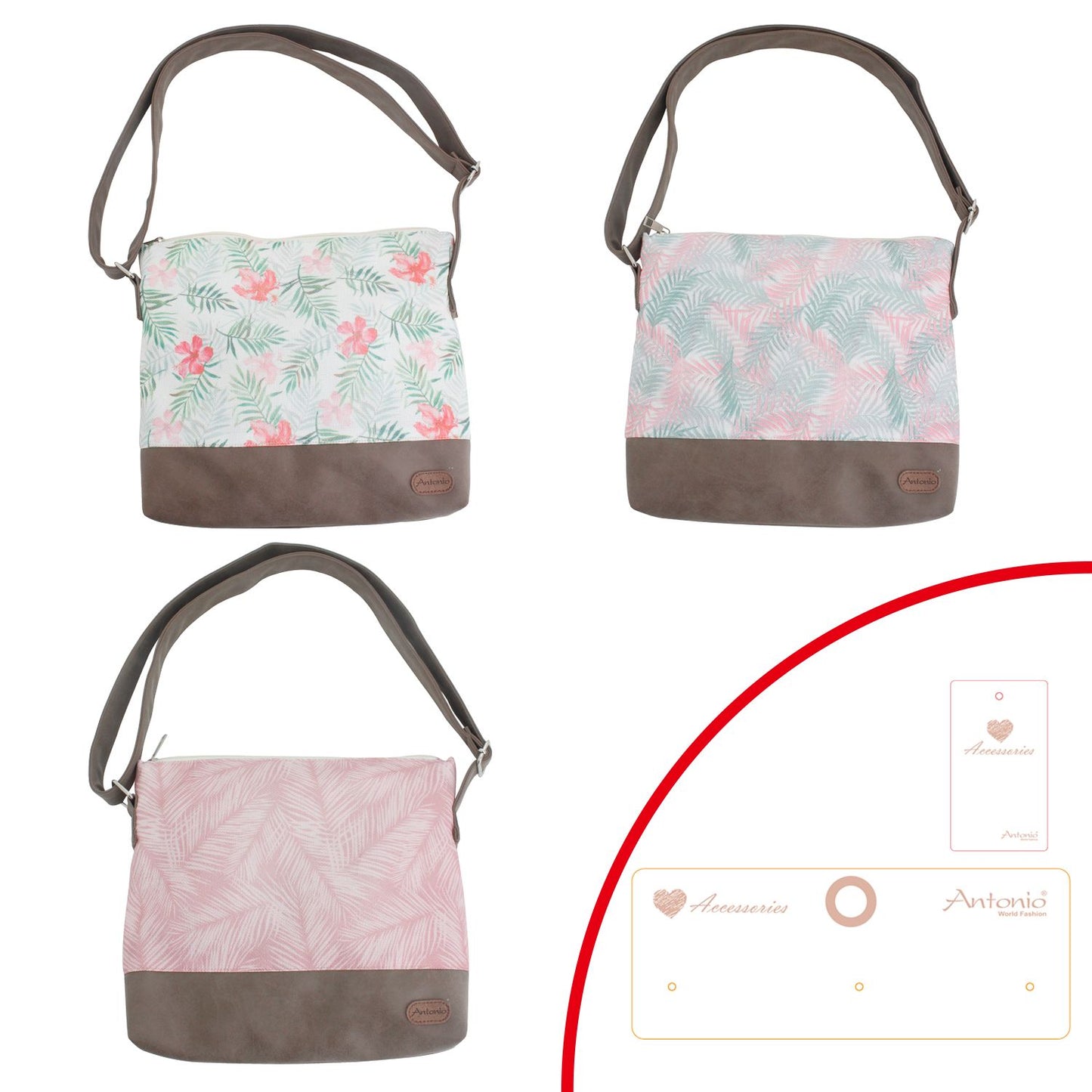 Damen Schulter Tasche » Tropische Blumen » Mädchen Umhängetasche » 28 x 32 cm » Damen Handtasche » leichte Tasche mit Reißverschluss und Schultergurt