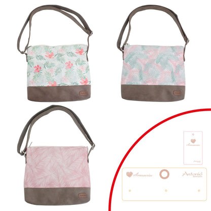 Damen Schulter Tasche » Tropische Blumen » Mädchen Umhängetasche » 28 x 32 cm » Damen Handtasche » leichte Tasche mit Reißverschluss und Schultergurt