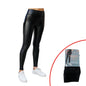 Damen Leggings Wet Look Schwarz » High-Waist Lederoptik Yogahose » Kunstleder-Leggings Formender Effekt