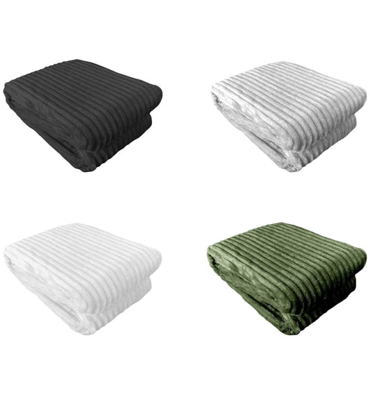 Kuscheldecke in Cord-Optik » Wohndecke 200x150cm » Tagesdecke mit Antipilling-Effekt » warme Couchdecke