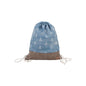 Damen Turnbeutel » Maritimer Vintage Stil » Weiß/Blau/Braun ca. 35 x 45 cm » Damen Beutel » maritime Tasche mit Zugband