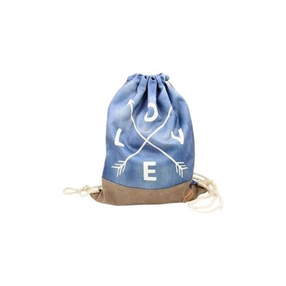 Damen Turnbeutel » Maritimer Vintage Stil » Weiß/Blau/Braun ca. 35 x 45 cm » Damen Beutel » maritime Tasche mit Zugband