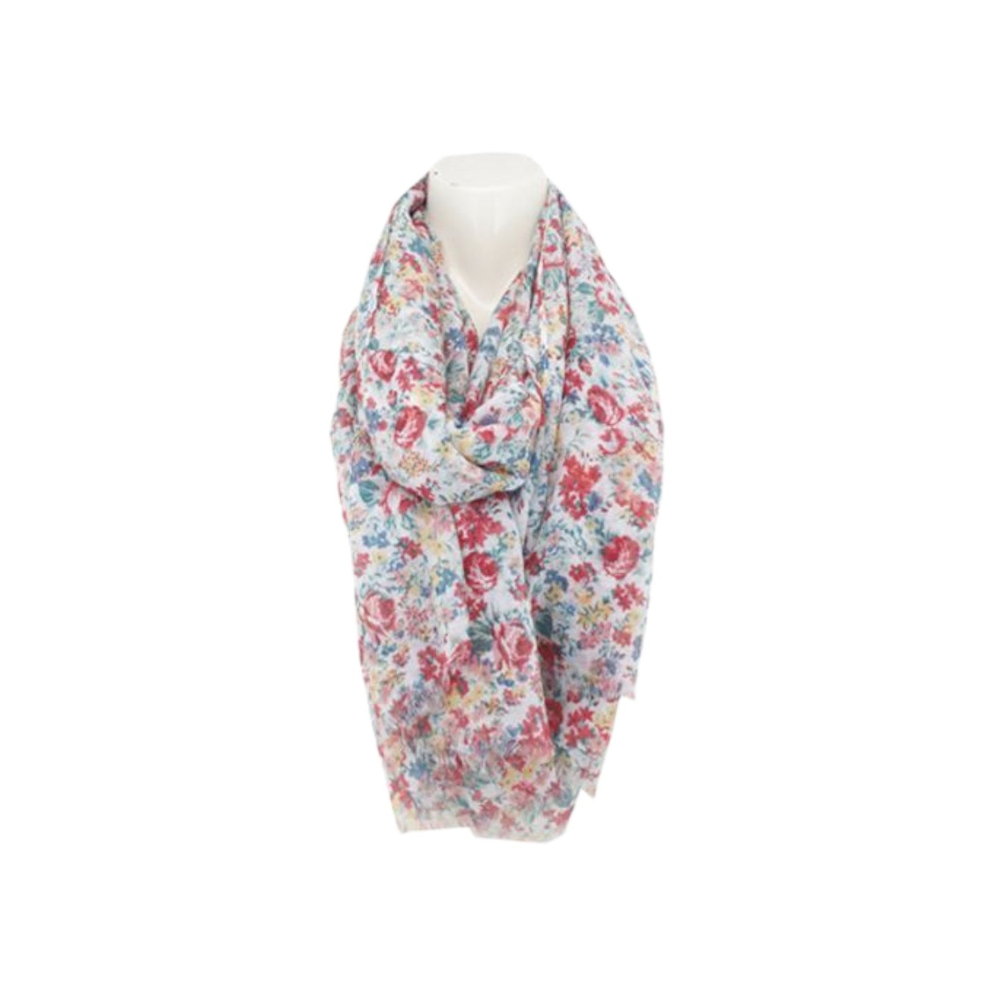 Sommer Damen Schal Blumen » leichter Sommerschal 180 x 80 cm » Halstuch mit Blumenmuster » Damenschal weich & dünn