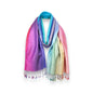 Regenbogen Schal » Sommer Damen 175x70cm » leichter Sommerschal » buntes Halstuch mit Fransen » Damenschal weich & dünn » Fransenschal für Frühling, Sommer & Herbst