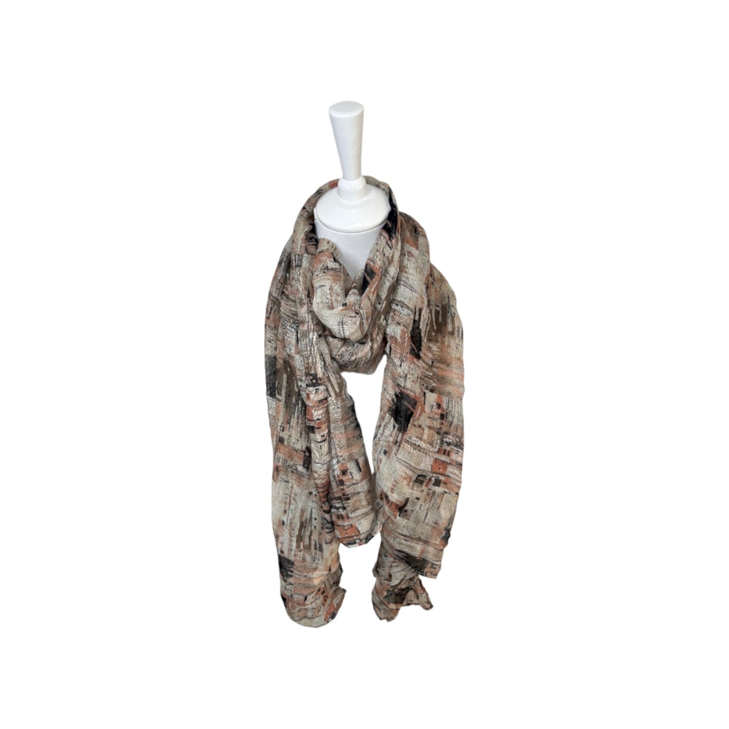 Sommer Damen Schal » Beige Collection » leichter Sommerschal 180 x 80 cm » Halstuch mit verschiedenen Mustern in Beige & Braun » Damenschal weich & dünn