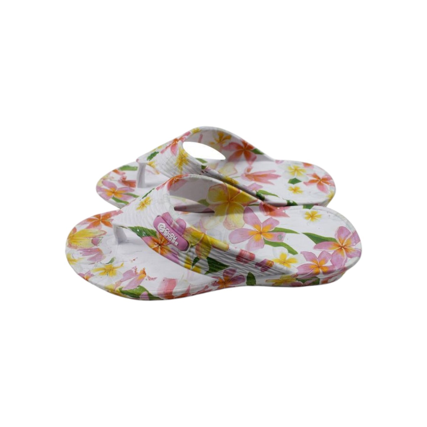 Damen Zehentrenner Blumen » günstige Damenschuhe » Badesandalen mit Blumenmuster » Sommer Garten Schuhe » Badelatschen