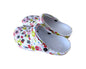 Damen Clogs Blumen » günstige Damenschuhe » Badeschlappen mit Blumenmuster » Sommer Garten Schuhe & Garten Schuhe » Badelatschen mit Riemen und Cut-Outs
