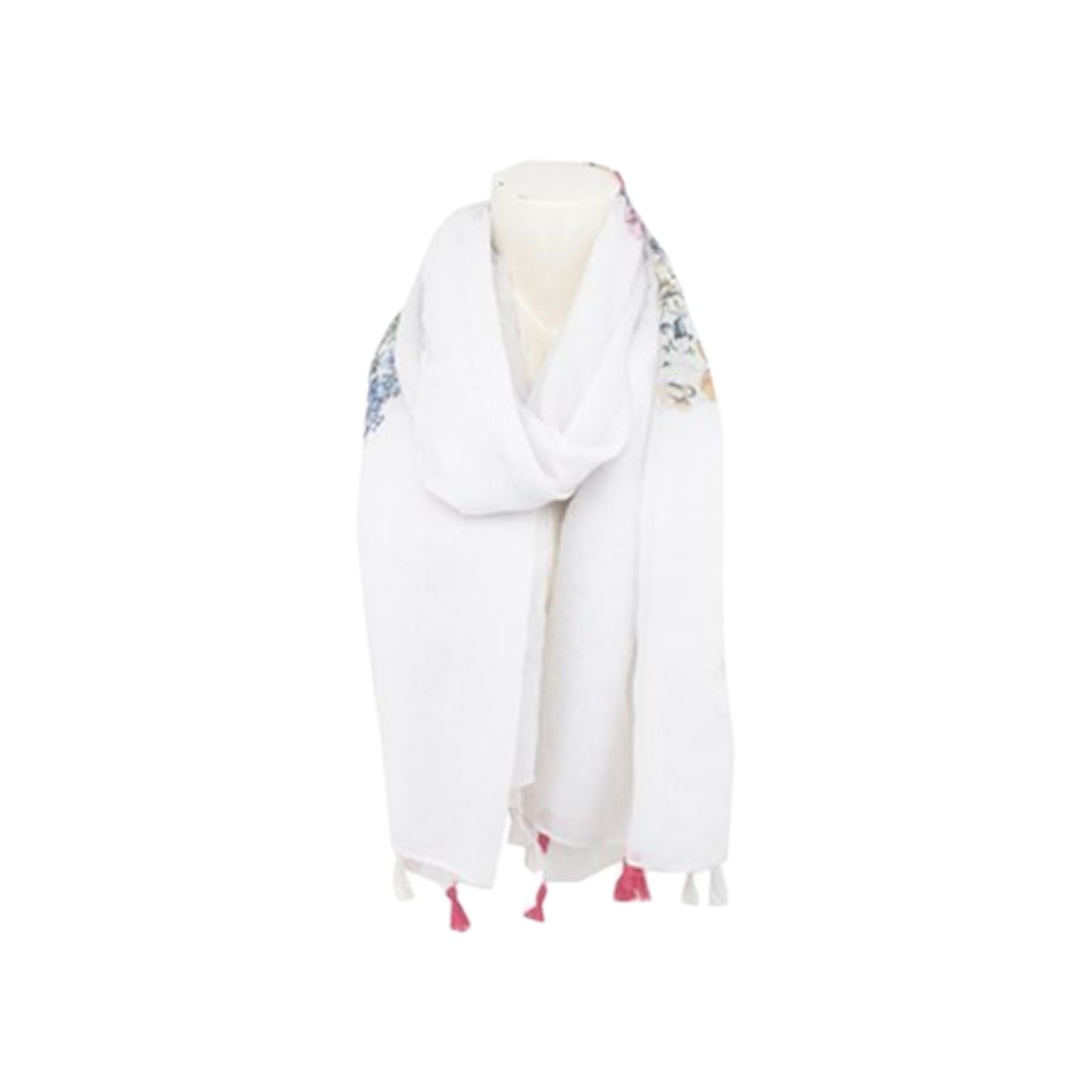 Sommer Damen Schal Blumen » leichter Sommerschal 180 x 80 cm » Halstuch mit Blumenmuster » Damenschal weich & dünn