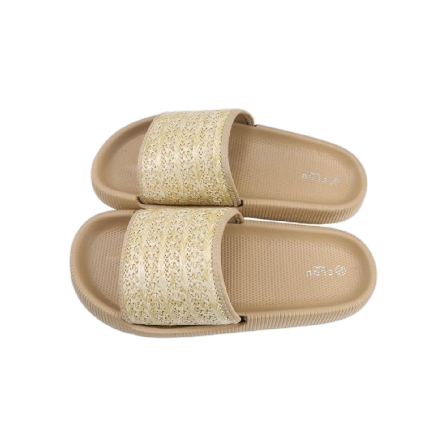 Damen Pantoletten » Badelatschen naturfarben » Badeschuhe mit dicker Sohle » Slipper & Hausschuhe » moderne Sommerschuhe