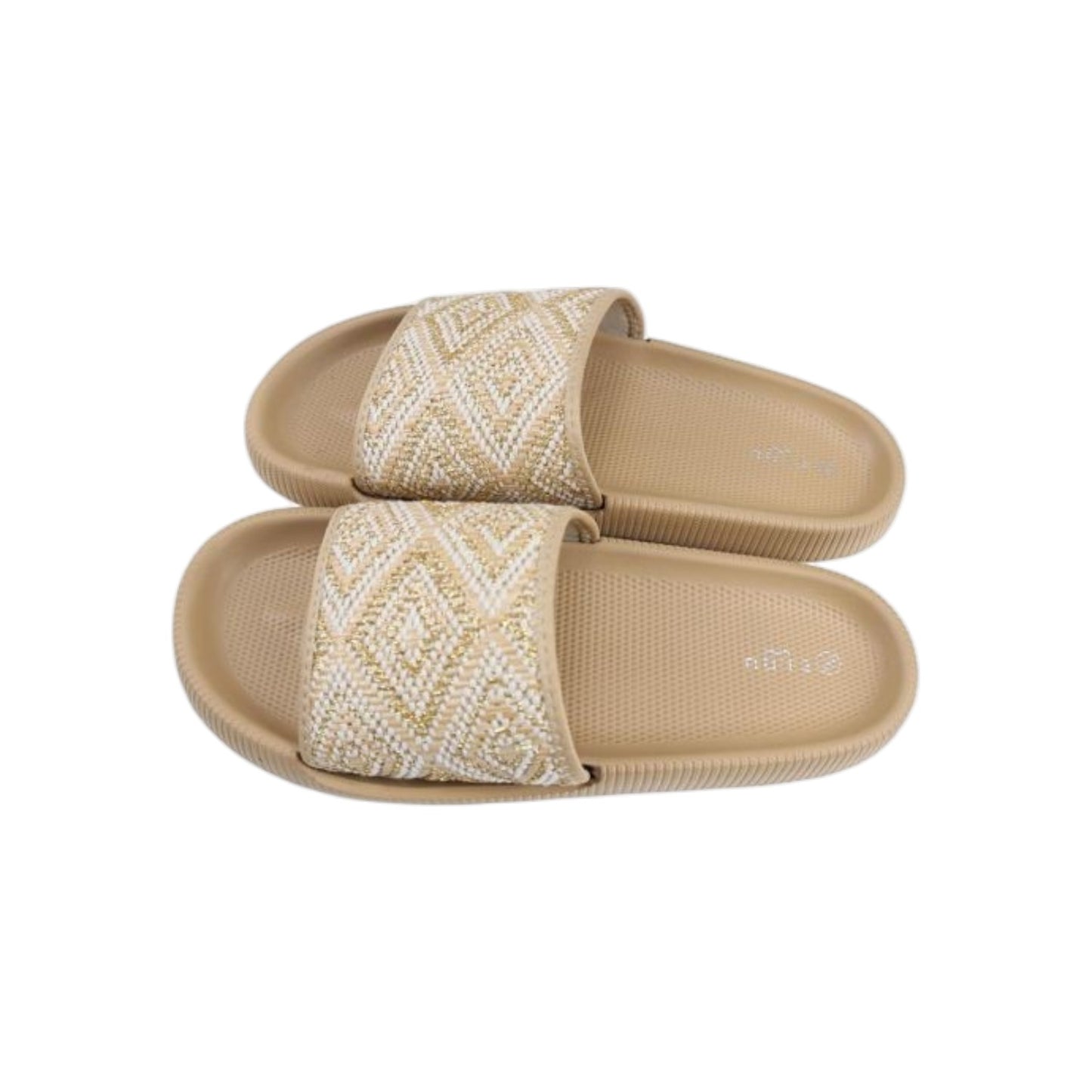 Damen Pantoletten » Badelatschen naturfarben » Badeschuhe mit dicker Sohle » Slipper & Hausschuhe » moderne Sommerschuhe