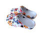 Damen Clogs Blumen » günstige Damenschuhe » Badeschlappen mit Blumenmuster » Sommer Garten Schuhe & Garten Schuhe » Badelatschen mit Riemen und Cut-Outs