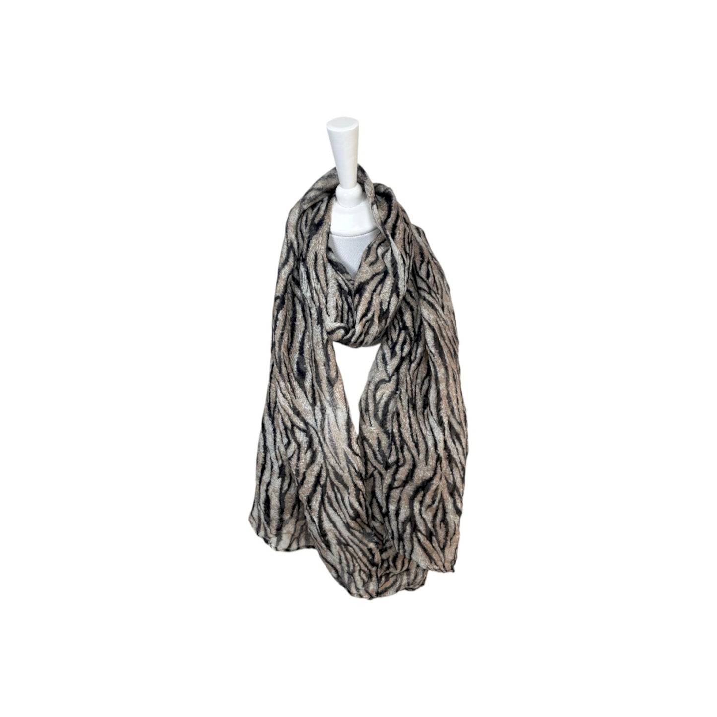 Sommer Damen Schal » Beige Collection » leichter Sommerschal 180 x 80 cm » Halstuch mit verschiedenen Mustern in Beige & Braun » Damenschal weich & dünn