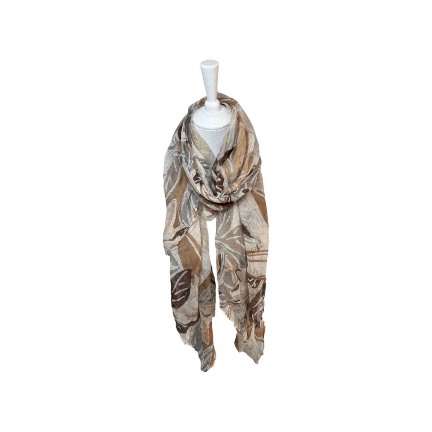 Sommer Damen Schal » Beige Collection » leichter Sommerschal 180 x 80 cm » Halstuch mit verschiedenen Mustern in Beige & Braun » Damenschal weich & dünn