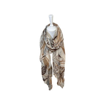 Sommer Damen Schal » Beige Collection » leichter Sommerschal 180 x 80 cm » Halstuch mit verschiedenen Mustern in Beige & Braun » Damenschal weich & dünn