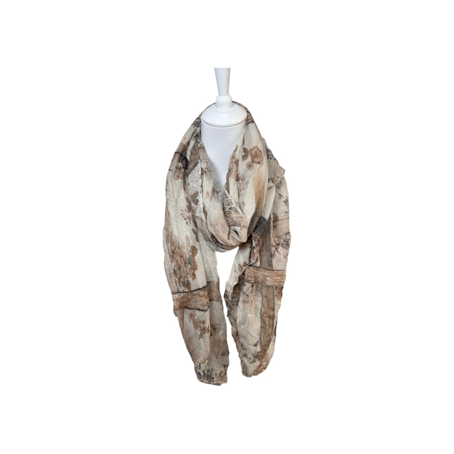 Sommer Damen Schal » Beige Collection » leichter Sommerschal 180 x 80 cm » Halstuch mit verschiedenen Mustern in Beige & Braun » Damenschal weich & dünn