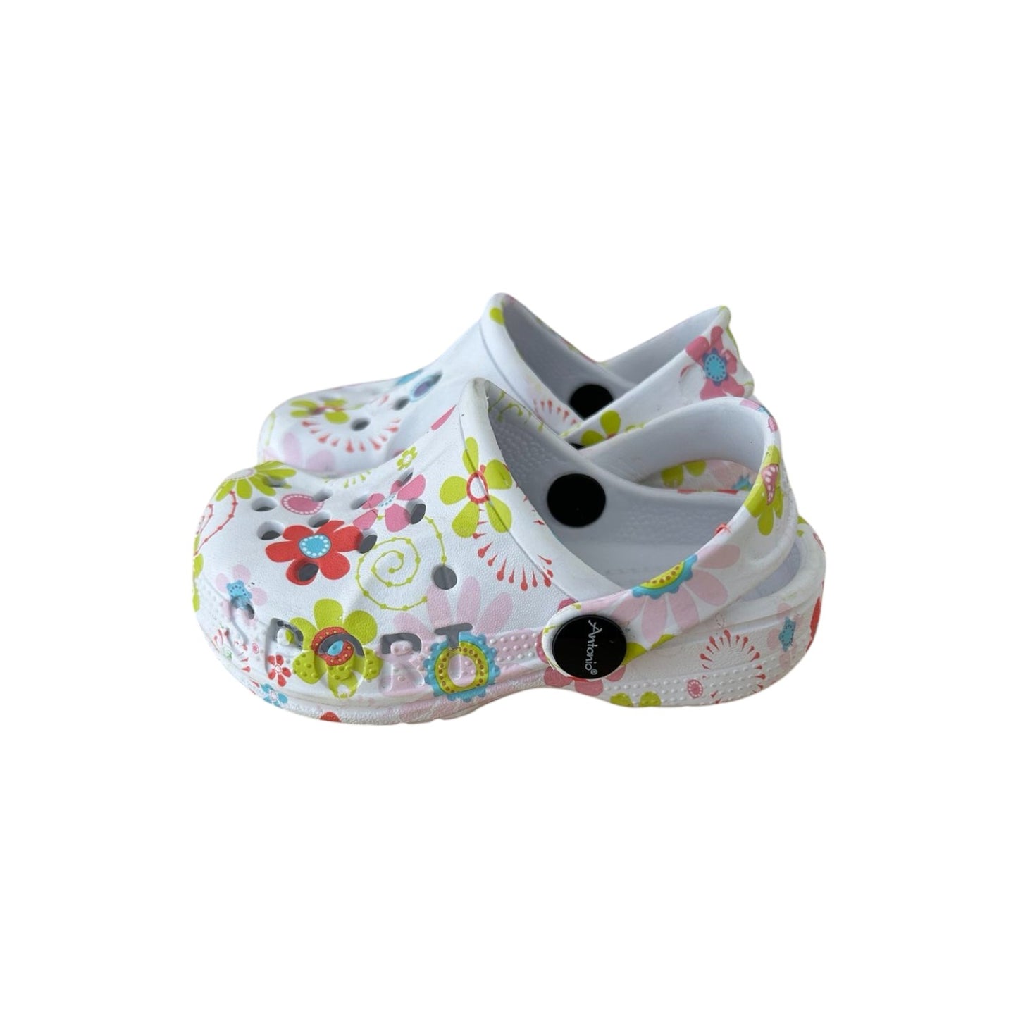 Kinder Clogs mit Blumenmuster » günstige Kinderschuhe » Kinder Badeschlappen » Schuhe für Kleinkinder » Badelatschen mit Riemen und Cut-Outs