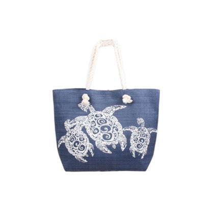 XL Strandtasche » Maritim All Blue Design » große Handtasche ca. 55x40x23cm » Maritime Schultertasche » Badetasche mit Reißverschluss